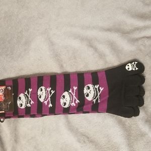 Disney's Nightmare before Christmas novelty knee high toe socks.
